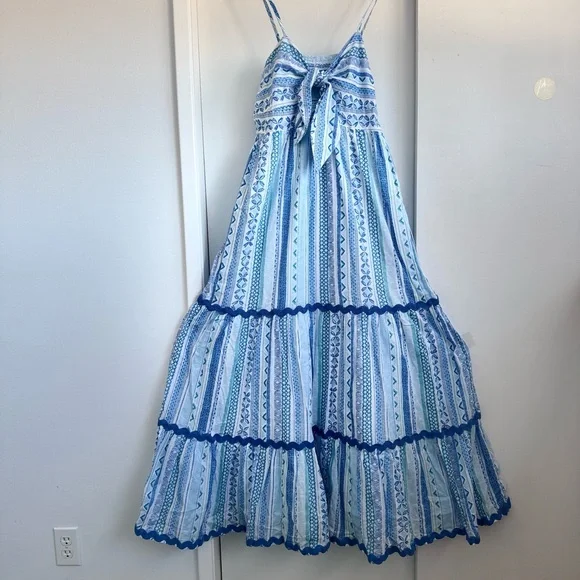 Tori Richard Borderline Zuri Blue Patterned
Cotton Maxi Dress NWT - Picture 11 of 13